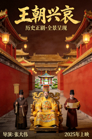 历史剧《王朝兴衰》海报 - 古代帝王与宫廷场景